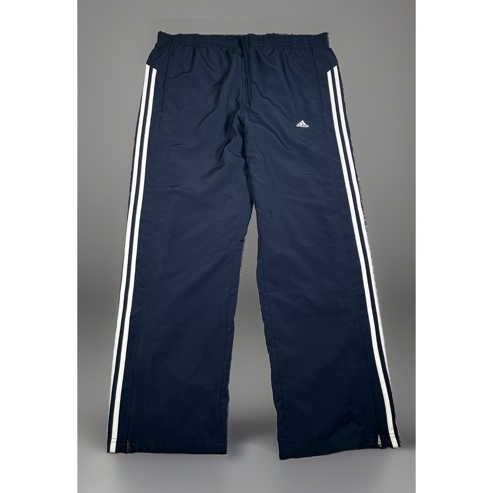 Adidas Men L Clima365 3-Stripes Wide Leg Mesh Lined Ankle Zip Track Pants